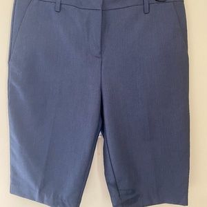 LARRY LEVINE.WOMENS GRAY/BLUE DRESS SHORTS